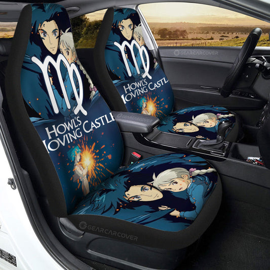 SGhibli Car Seat Covers Howl's Moving Castle Characters Seat Covers Blue