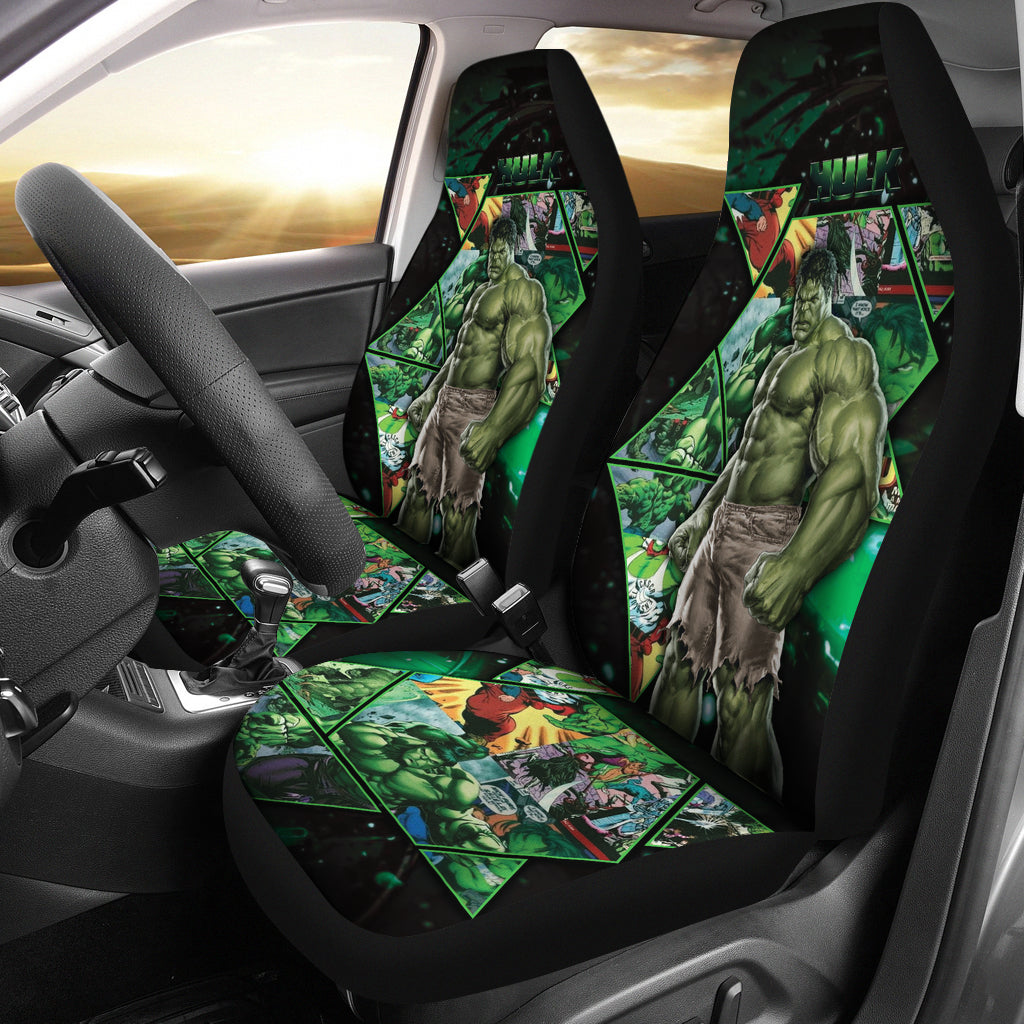 Hulk Car Seat Covers MV Hulk Comic Graphic Seat Covers Green