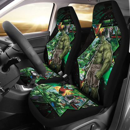 Hulk Car Seat Covers MV Hulk Comic Graphic Seat Covers Green