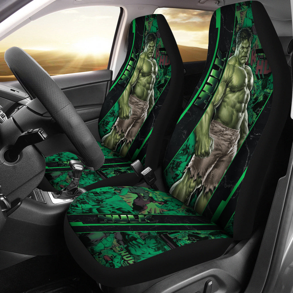 Hulk Car Seat Covers MV Hulk Comic Pattern Seat Covers Green