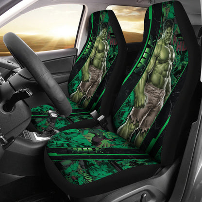 Hulk Car Seat Covers MV Hulk Comic Pattern Seat Covers Green