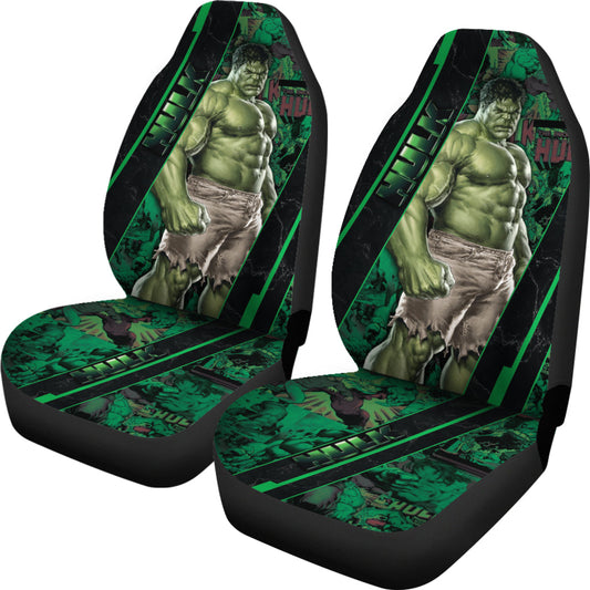 Hulk Car Seat Covers MV Hulk Comic Pattern Seat Covers Green
