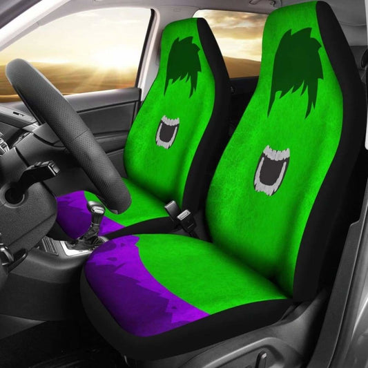 Hulk Car Seat Covers MV The Hulk Silhouette Seat Covers Green Purple
