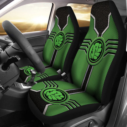 Hulk Car Seat Covers MV Hulk Logo Graphic Seat Covers Black Green
