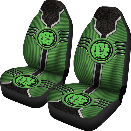 Hulk Car Seat Covers MV Hulk Logo Graphic Seat Covers Black Green
