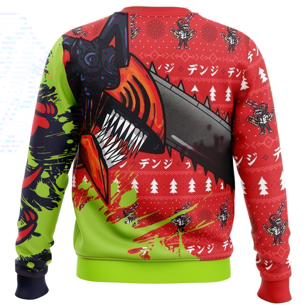 Hybrid Form Denji Chainsaw Man Ugly Christmas Sweater