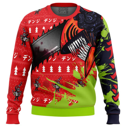 Hybrid Form Denji Chainsaw Man Ugly Christmas Sweater