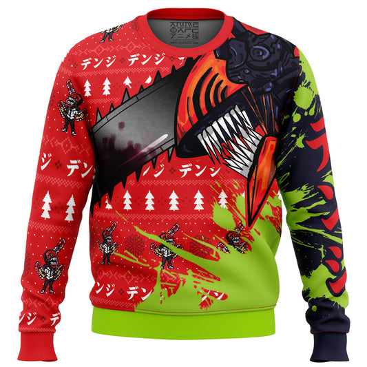 Hybrid Form Denji Chainsaw Man Ugly Christmas Sweater
