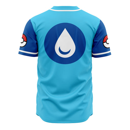 PKM Baseball Jersey Hydro Pumps Water Type Jersey Shirt Blue Unisex