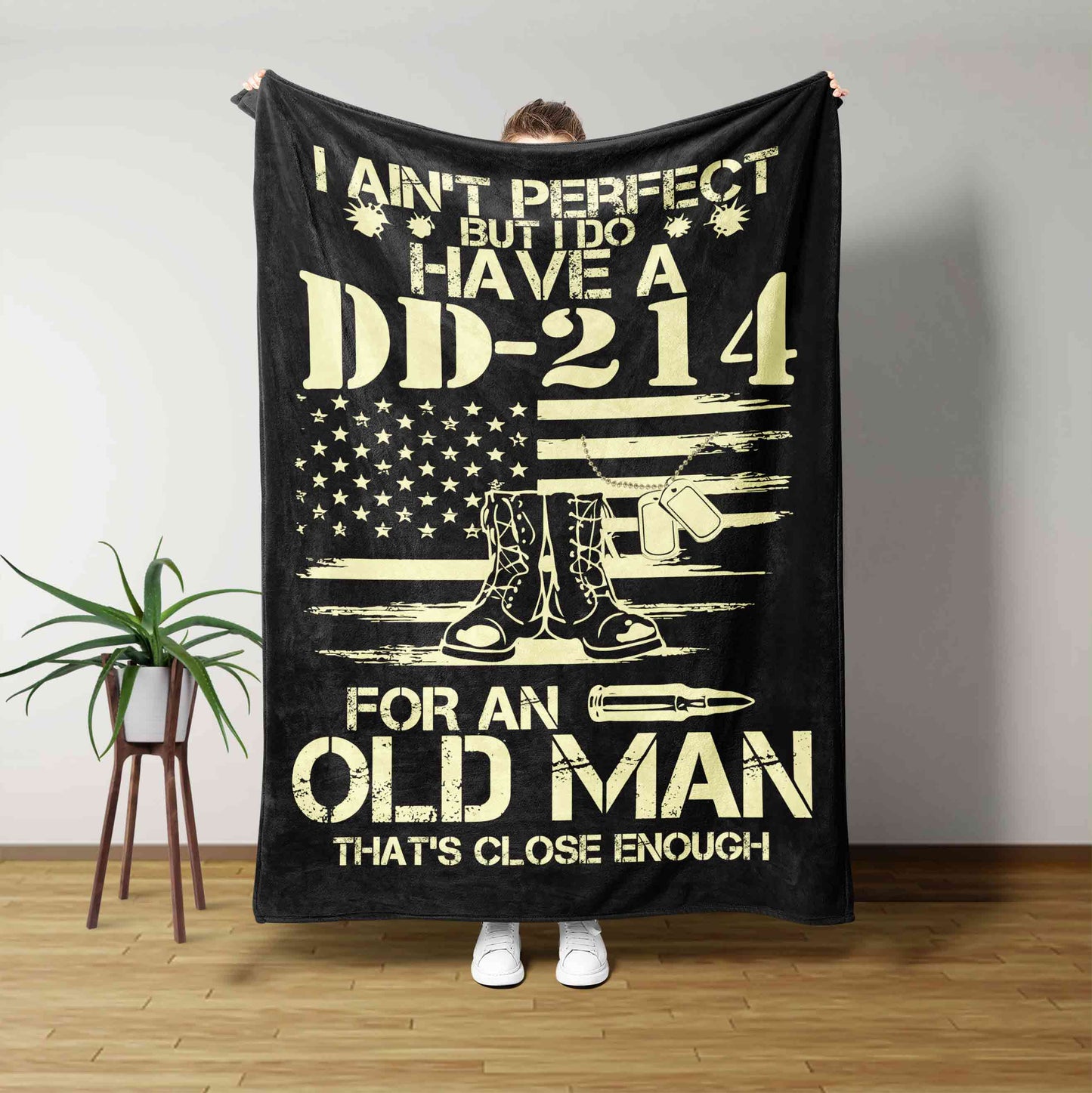 Veteran Blanket I Ain't Perfect But I Do Have A DD-214 Blanket Black