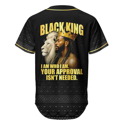 Black King I Am Who I Am - African American Baseball Jersey - Gift for Black Dad, Grandpa, Husband