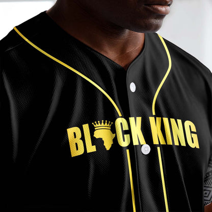 Black King I Am Who I Am - African American Baseball Jersey - Gift for Black Dad, Grandpa, Husband