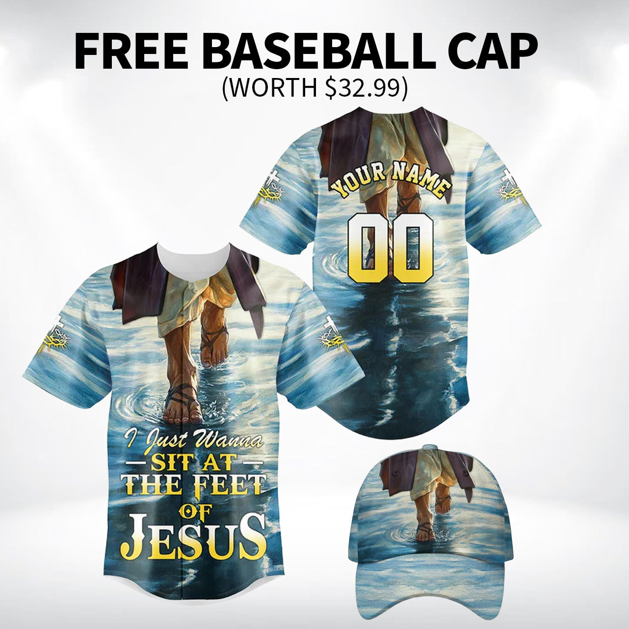 I Just Wanna Sit At The Feet Of Jesus Baseball Jersey Bundle