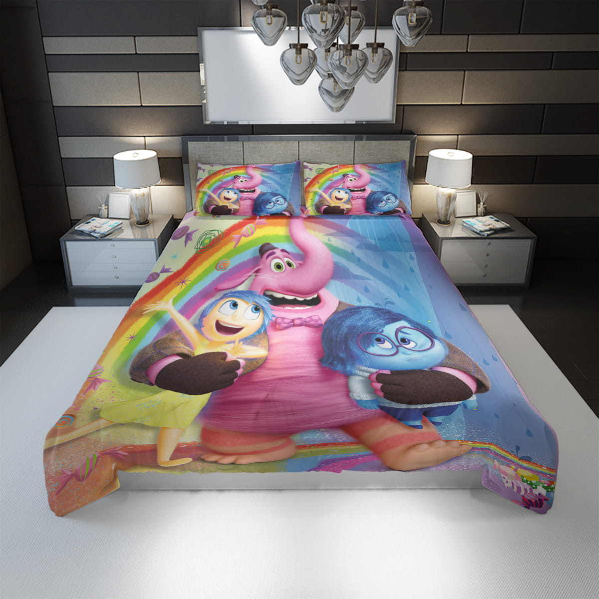 Inside Out Bedding Set DN Inside Out Joy Sadness And Bing Bong Duvet Covers Colorful Unique Gift