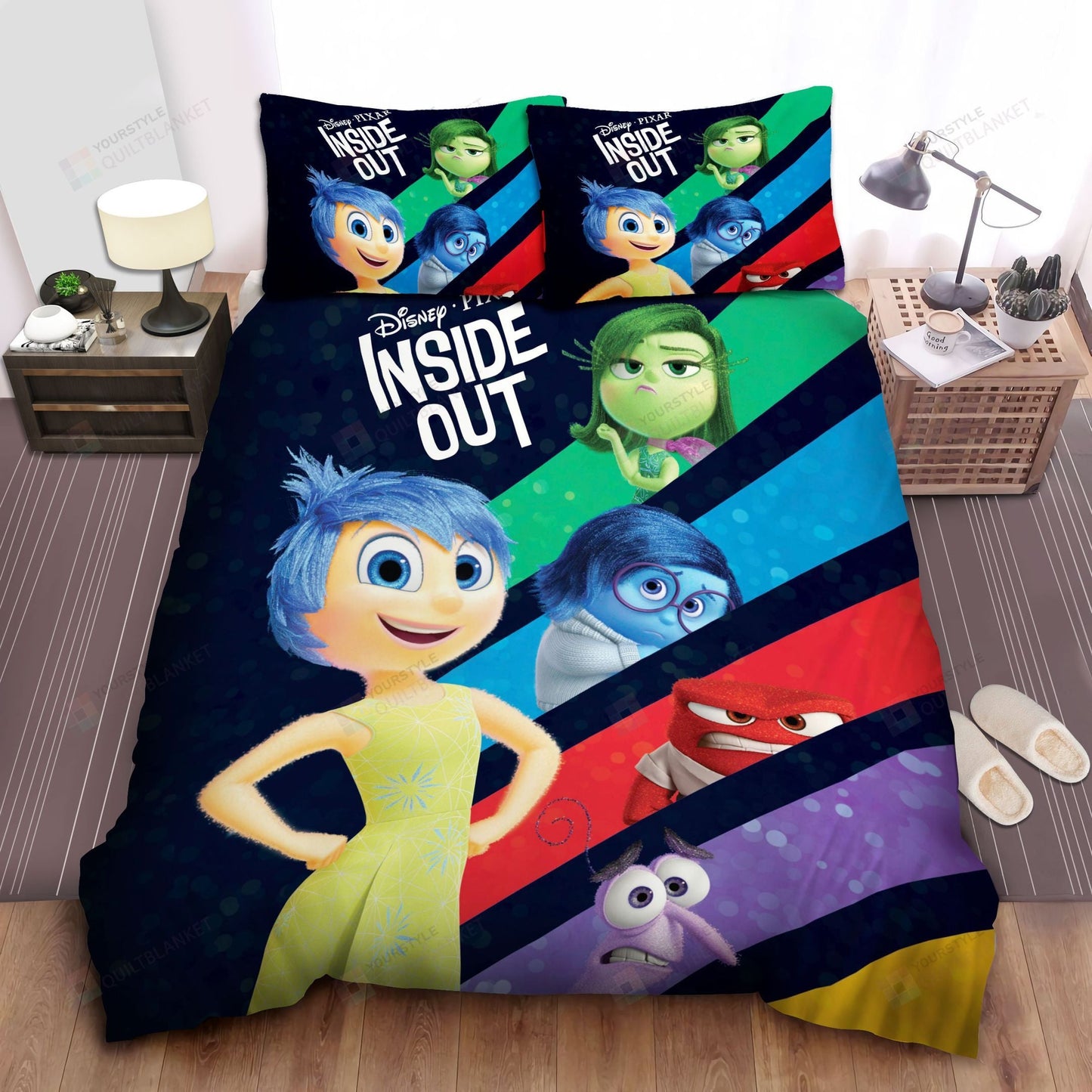 Inside Out Bedding Set DN The Five Emotions Colors Duvet Covers Colorful Unique Gift