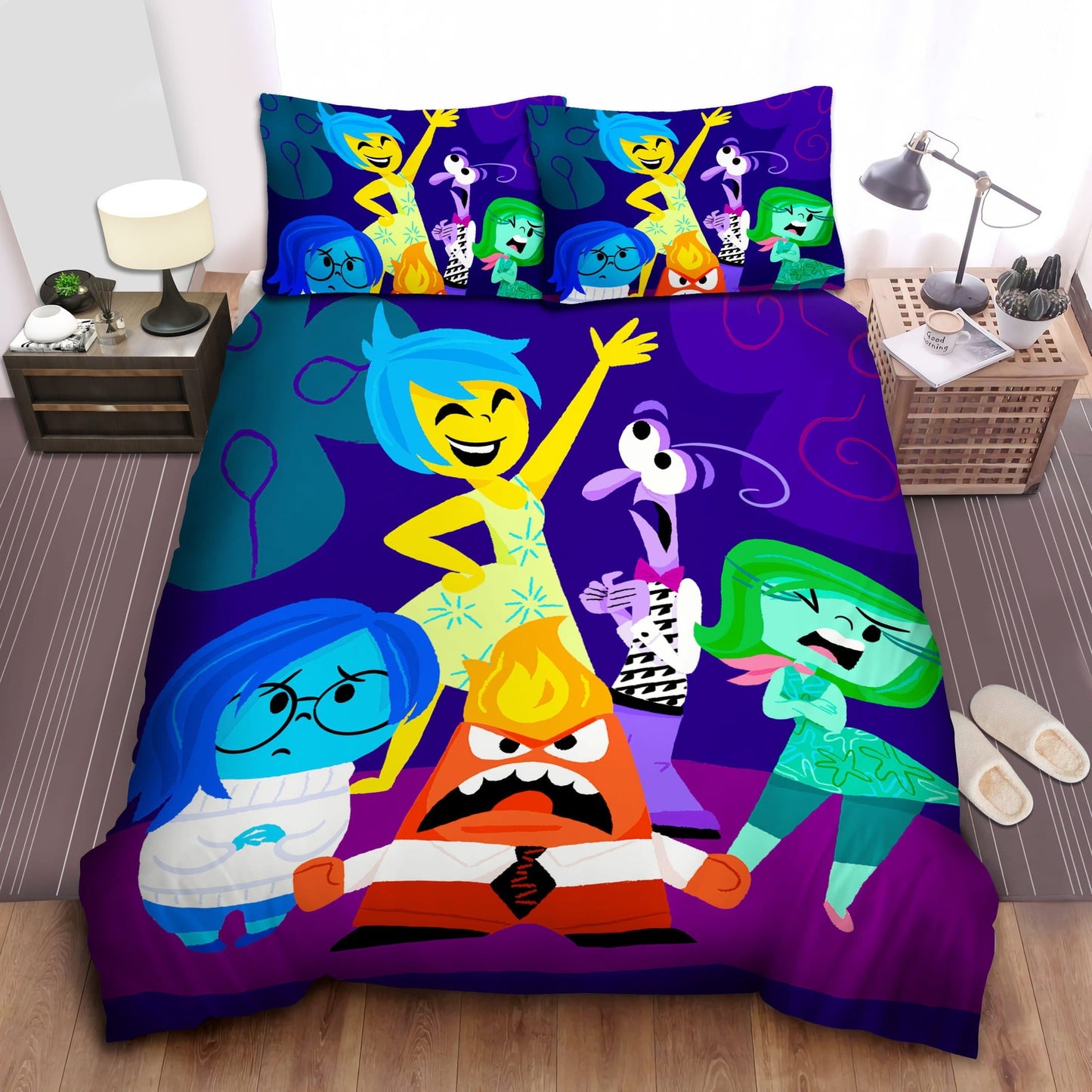 Inside Out Bedding Set DN The Five Emotions Art Style Duvet Covers Colorful Unique Gift