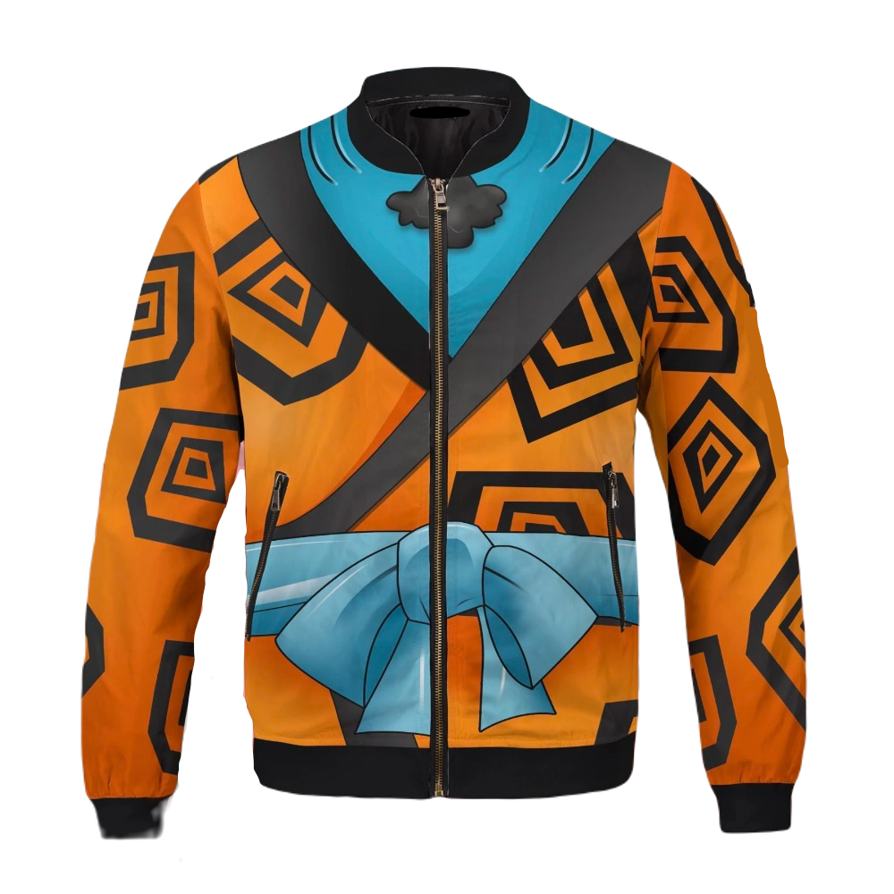 One Piece Bomber Jacket One Piece Jinbe Costume Bomber Orange Unisex