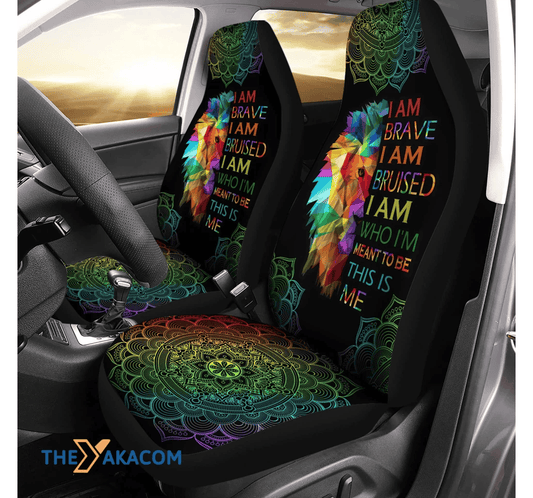 LGBT Car Seat Covers LGBT I Am Brave This Is Me Seat Covers Colorful