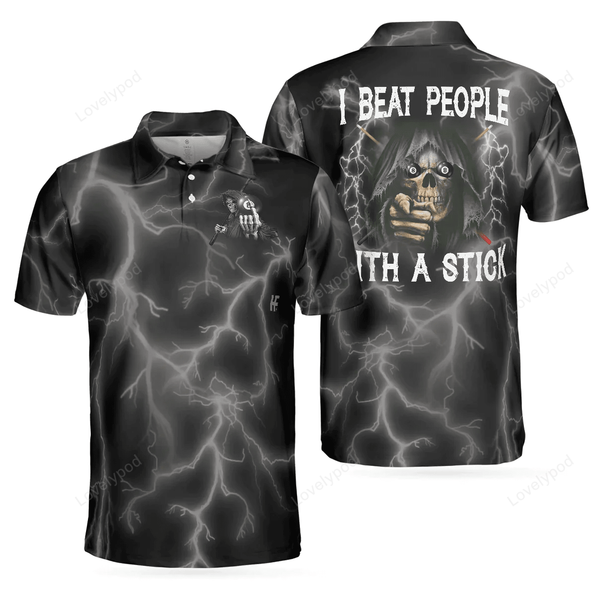 Billard Polo Shirt I Beat People With A Stick Boys Polo Shirts Black