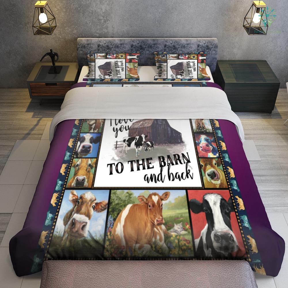 Cow Bedding Set I Love You To The Barn And Back Duvet Covers Colorful Unique Gift