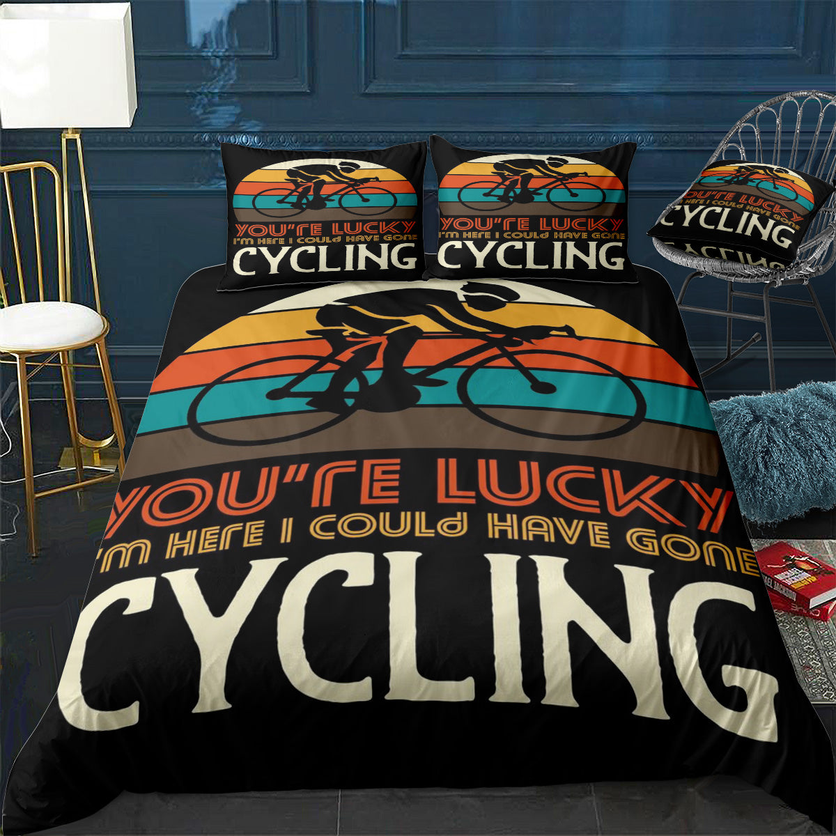Bicycle Bedding Set I Could Have Gone Cycling Duvet Covers Black Unique Gift