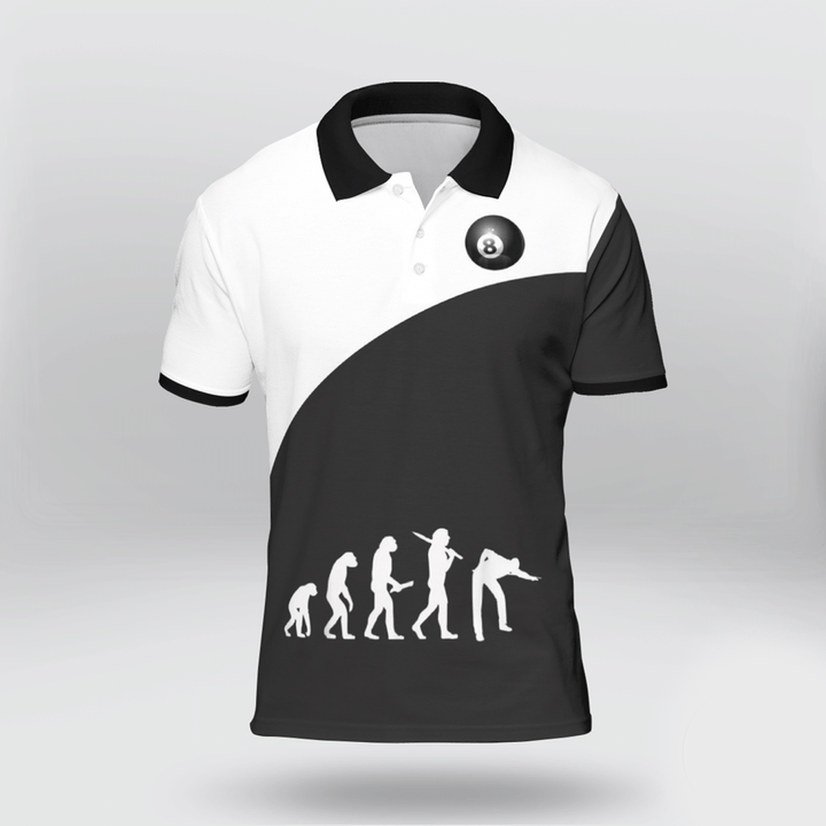 Billard Polo Shirt I'm Your Huckleberry Billiard Boys Polo Shirts Black White
