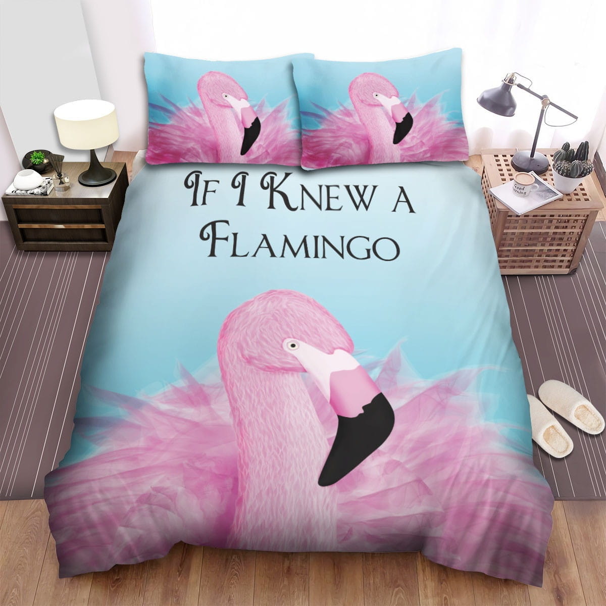 Flamingo Bedding Set If I Knew A Flamingo Duvet Covers Pink Blue Unique Gift