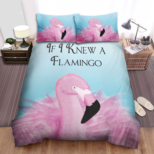 Flamingo Bedding Set If I Knew A Flamingo Duvet Covers Pink Blue Unique Gift