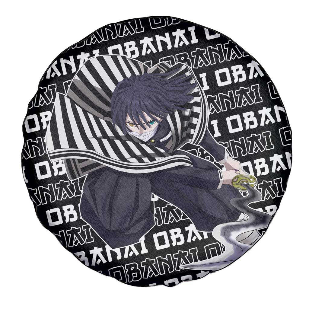 Demon Slayer Spare Tire Cover Demon Slayer Iguro Obanai Graphic Tire Covers Black White