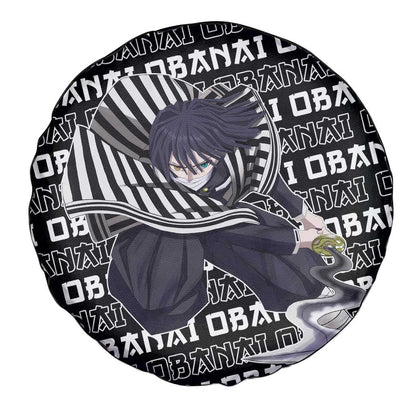 Demon Slayer Spare Tire Cover Demon Slayer Iguro Obanai Graphic Tire Covers Black White