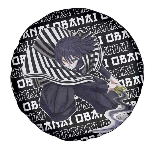 Demon Slayer Spare Tire Cover Demon Slayer Iguro Obanai Graphic Tire Covers Black White