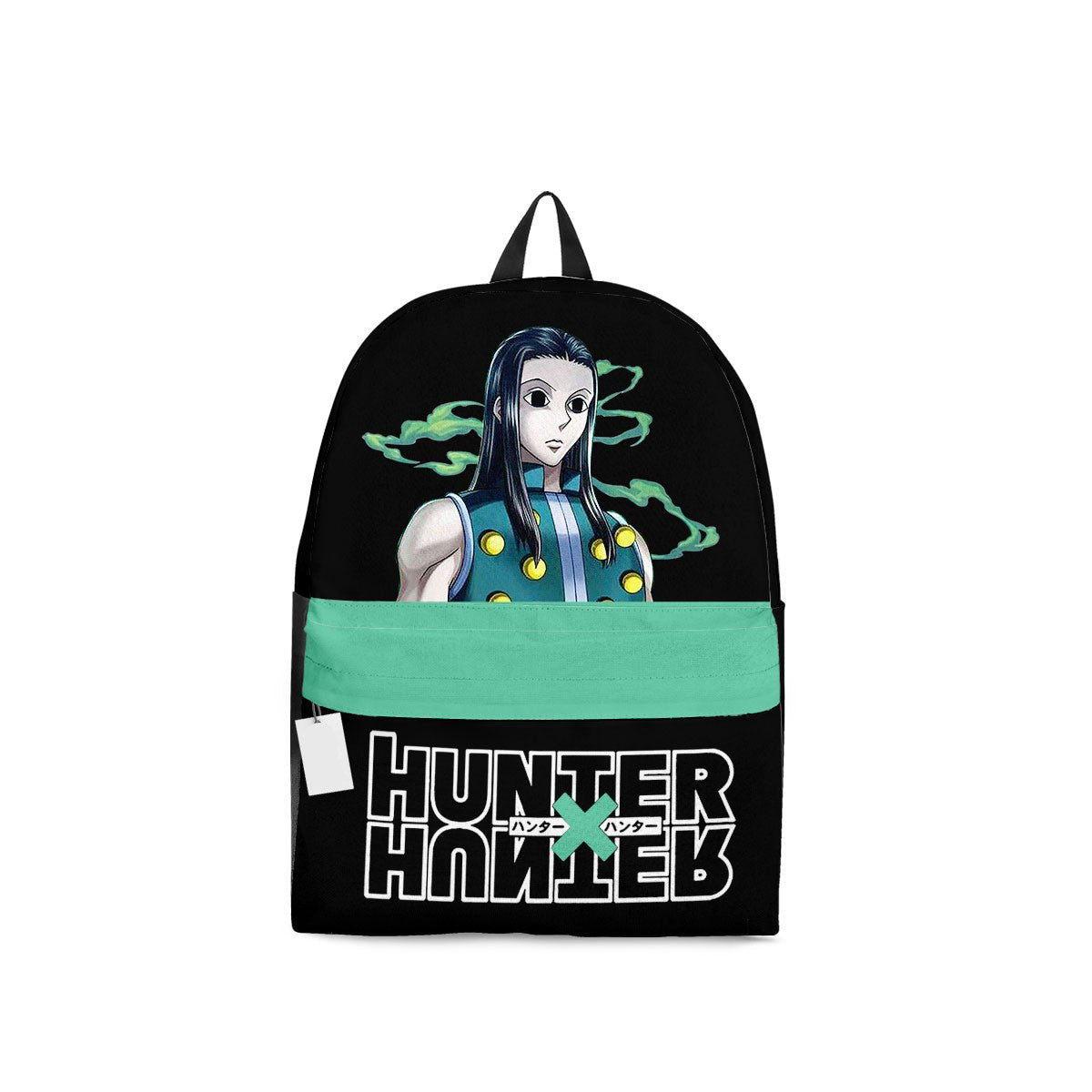 Hunter X Hunter Backpack Hunter X Hunter Illumi Zoldyck Graphic Backpacks Black Green