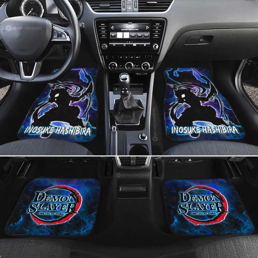 Demon Slayer Car Mats Inosuke Car Floor Mats Demon Slayer Anime Silhouette Style Floor Mats