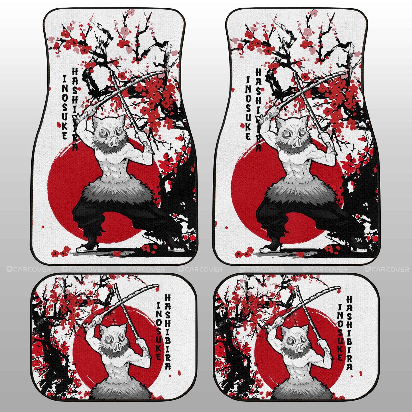 Demon Slayer Car Mats Inosuke Car Floor Mats Japan Style Car Floor Mats