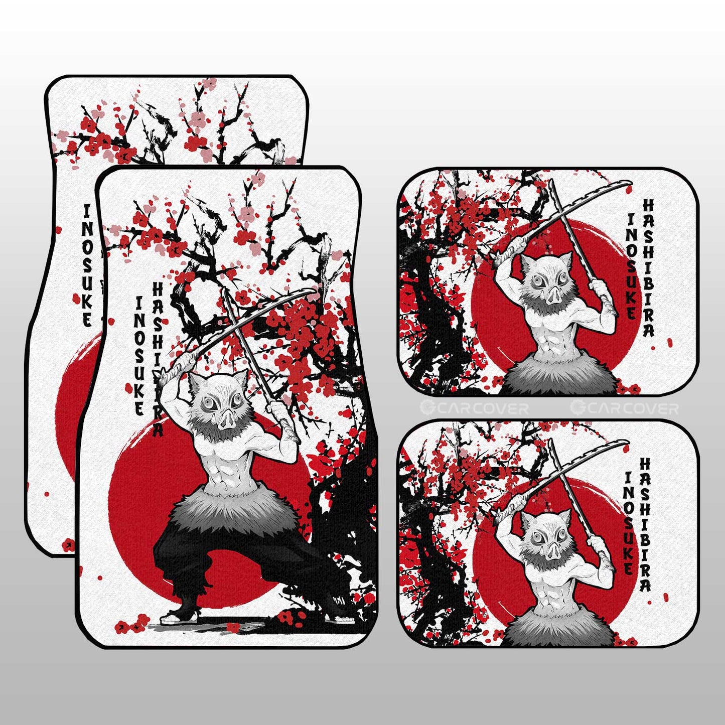 Demon Slayer Car Mats Inosuke Car Floor Mats Japan Style Car Floor Mats