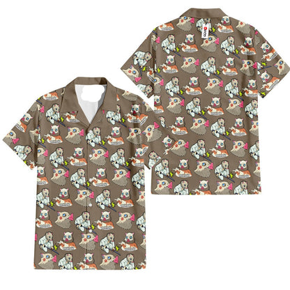 Demon Slayer Hawaii Shirt Demon Slayer Inosuke Funny Pattern Hawaiian Shirt Brown Unisex