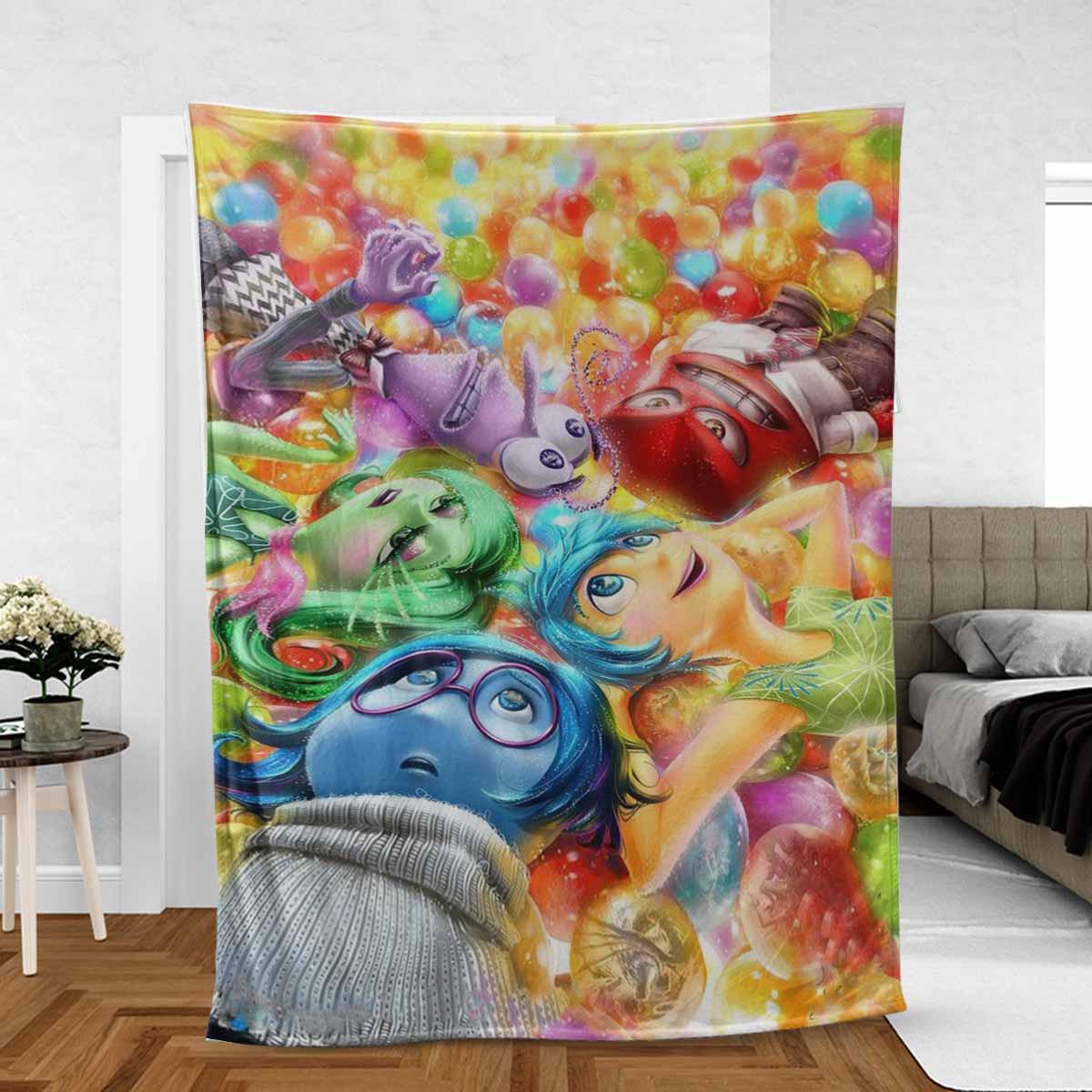 Inside Out Blanket DN Riley’s Five Personified Emotions Blanket Colorful