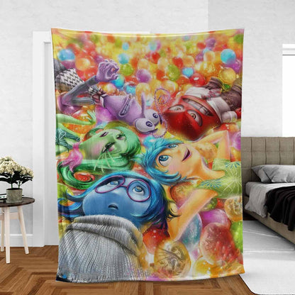 Inside Out Blanket DN Riley’s Five Personified Emotions Blanket Colorful