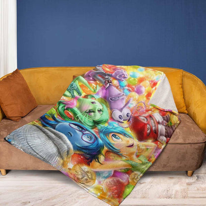 Inside Out Blanket DN Riley’s Five Personified Emotions Blanket Colorful