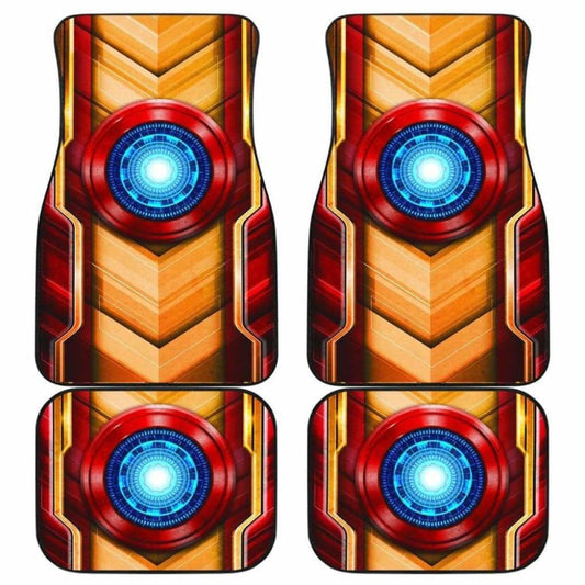 MV Car Floor Mats MV IronMan Core Heart Pattern Yellow Red Car Mats