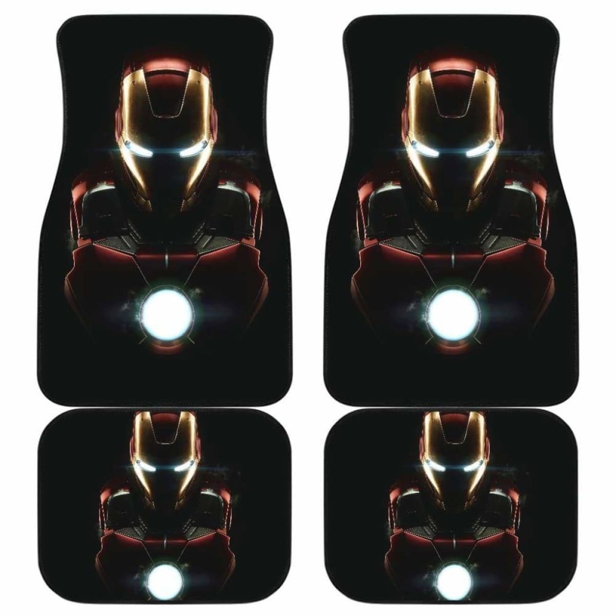 MV Car Floor Mats MV IronMan Helmet Suit Graphic In The Dark Car Mats
