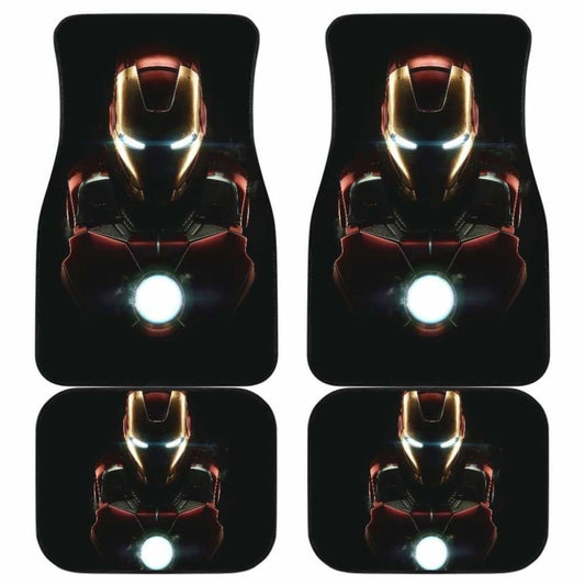 MV Car Floor Mats MV IronMan Helmet Suit Graphic In The Dark Car Mats