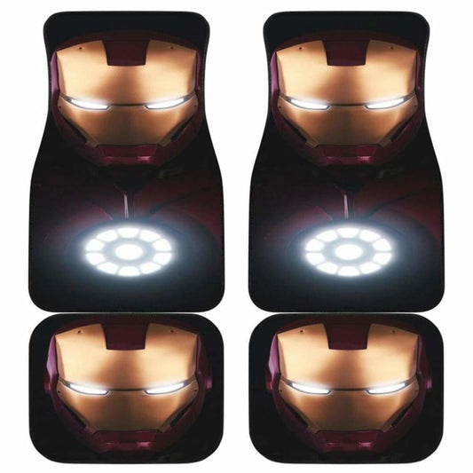 MV Car Floor Mats MV IronMan Suit Helmet And Core Energy Gleaming Light Car Mats