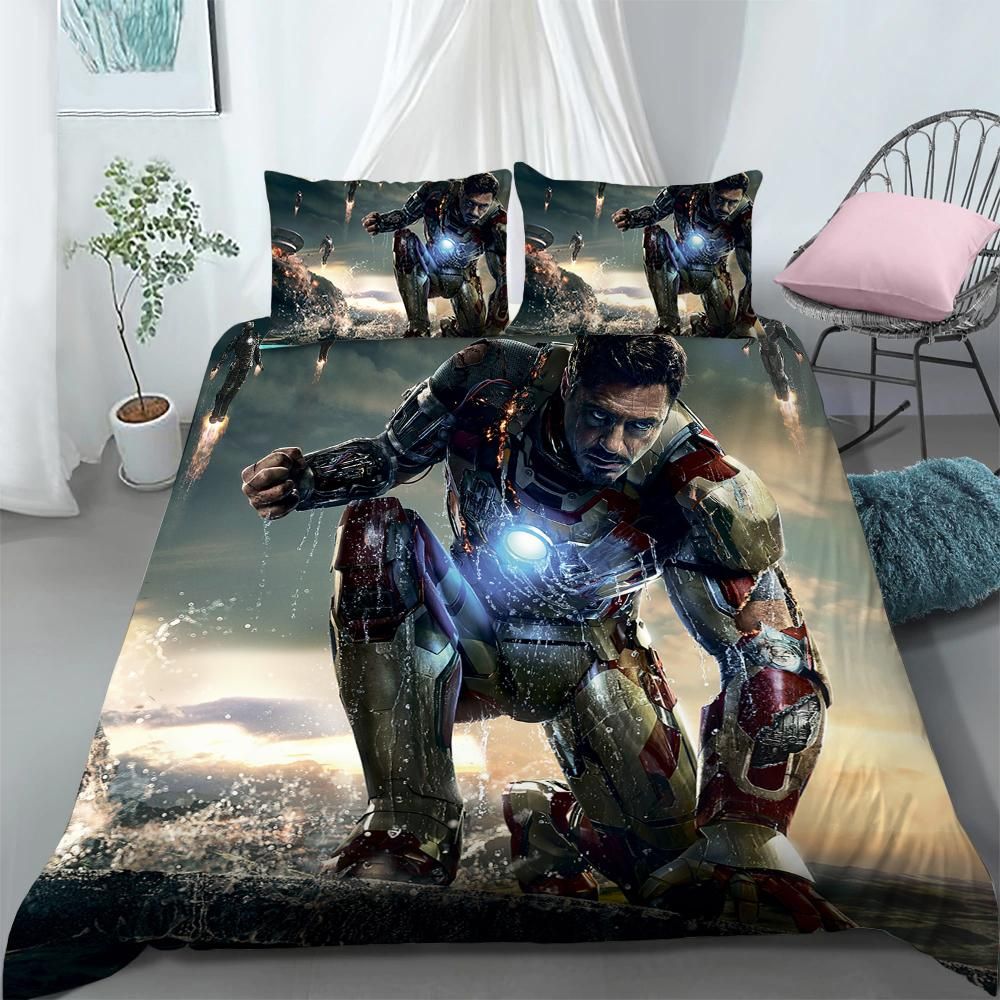 Iron Man Bedding Set MV Iron ManFighting Pose Duvet Covers Colorful Unique Gift