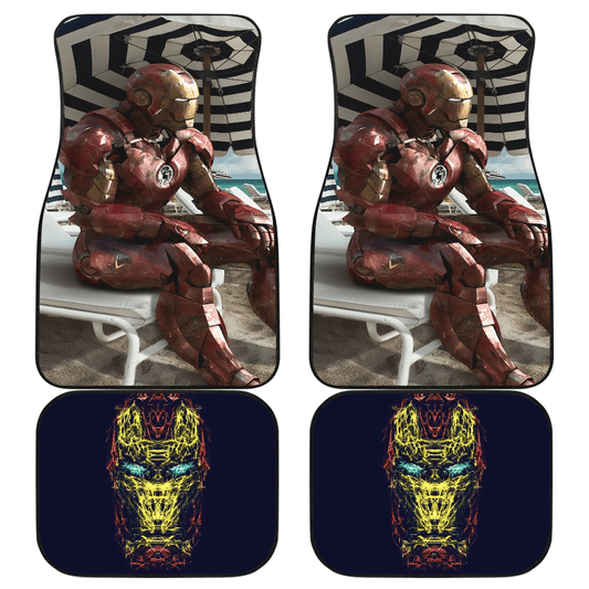 MV Car Floor Mats MV IronMan Avengers Holiday On Beach Car Mats