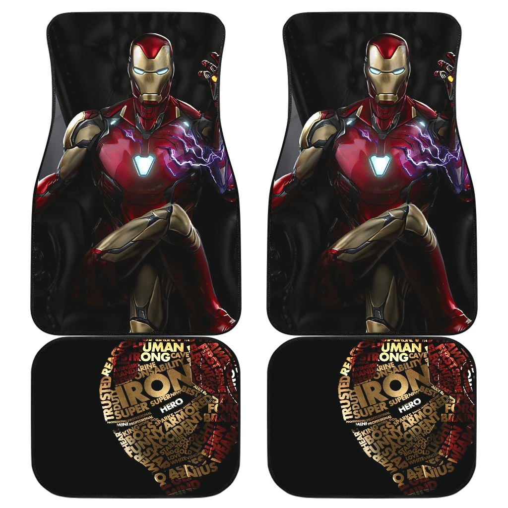 MV Car Floor Mats IronMan Avengers Sitting Throne Infinity Gauntlet Car Mats
