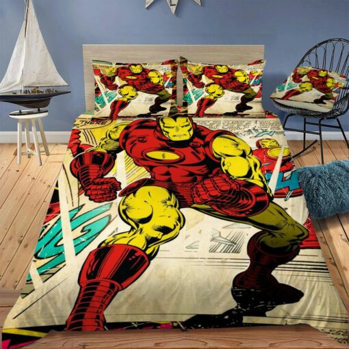 Iron Man Bedding Set MV The Old Iron Man Vintage Duvet Covers Colorful Unique Gift