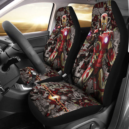 Iron Man Car Seat Covers Iron Man Graphic Comic Pattern Seat Covers Red Gray