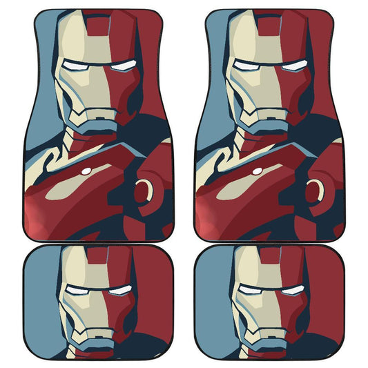 MV Car Floor Mats Retro Vintage Ironman Suit MV Red Yellow Car Mats
