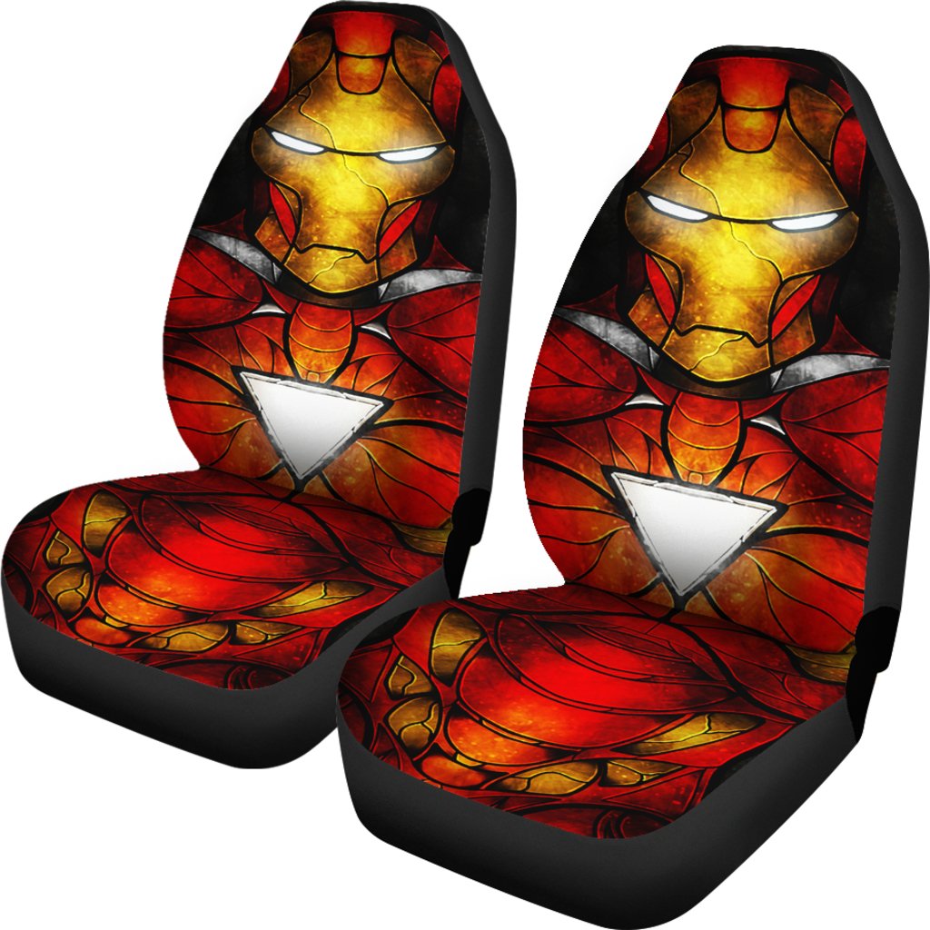 Iron Man Car Seat Covers Iron Man End Game Stained Glasses Style Seat Covers Red